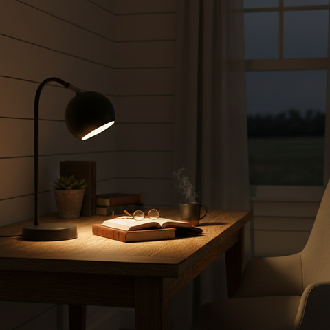 Office Grey Modern Table Lamp