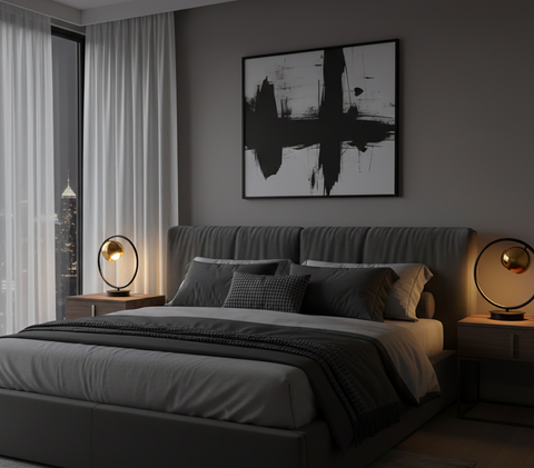 Modern Black And Gold Table Lamp