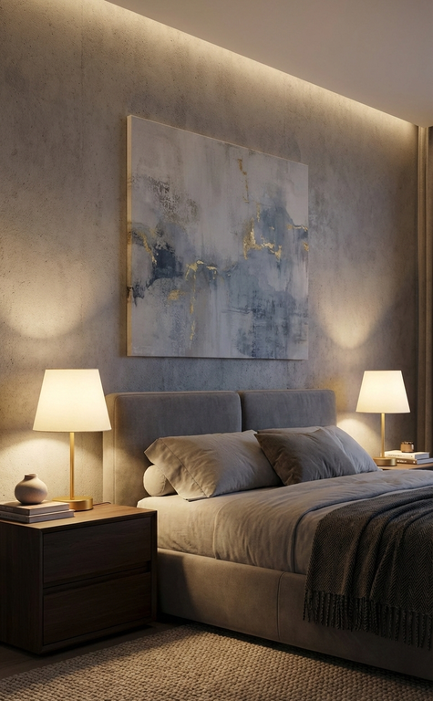 Set of 2 Elegant Table Lamps with Fabric Shades