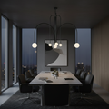 Modern Black Branched Chandelier