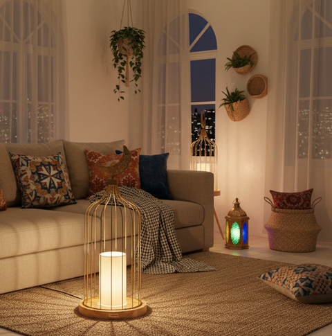 Golden Islamic Table Lamp