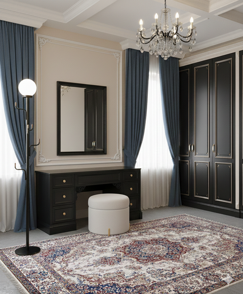 Modern Black Floor Lamp with Hooks