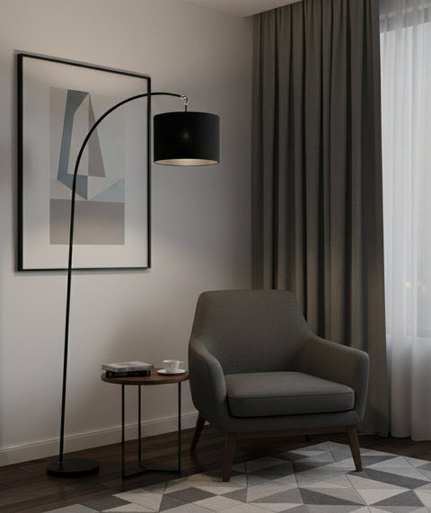 Black Arched Floor Lamp