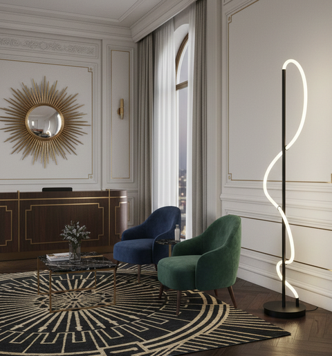 Black LED Floor Lamp