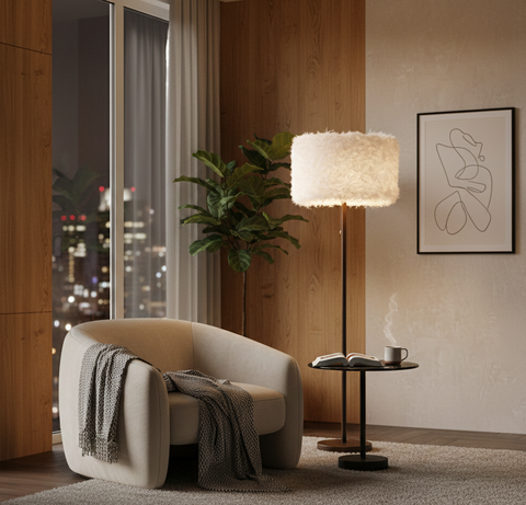 Stylish White Torchiere