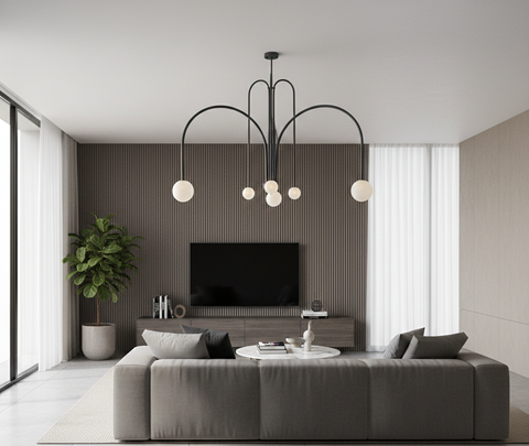Modern Grey Branched Chandelier