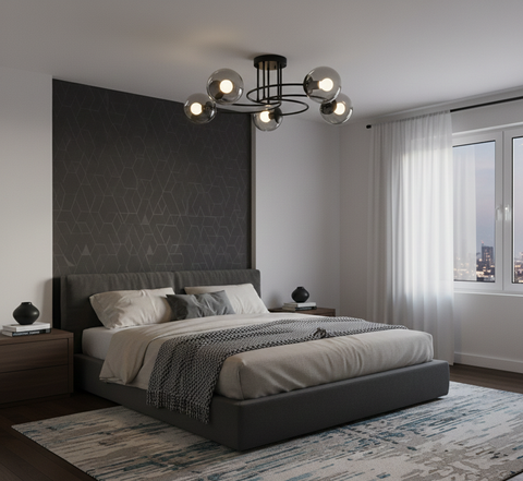 Modern Black Sputnik Chandelier