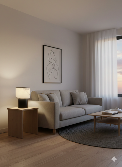 Modern White & Black Table Lamp