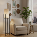 Burlap Shaded Floor Lamp