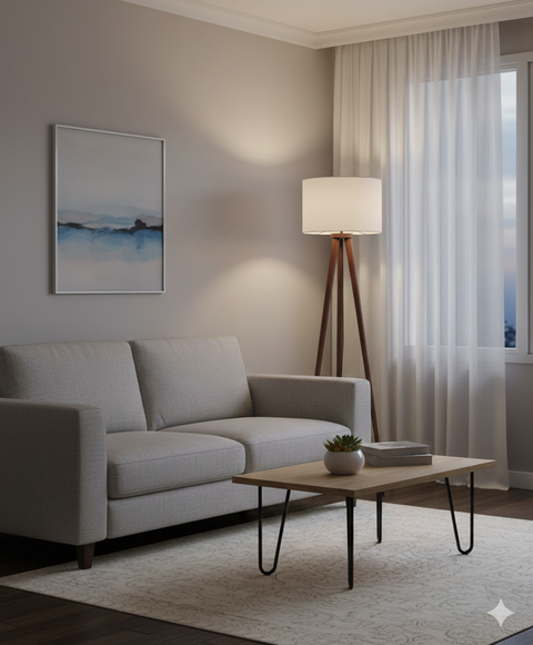 Boho White Tripod Floor Lamp