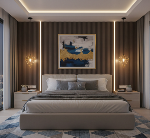 Contemporary Gold-Black Pendant Light