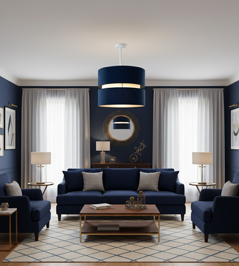 Contemporary Blue Shaded Pendant