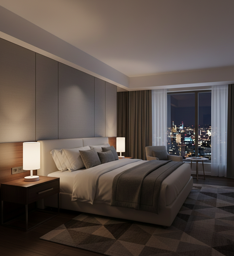 Modern White Cylinder Table Lamp