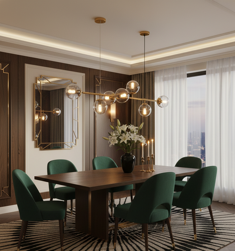 Modern Gold Track Chandelier