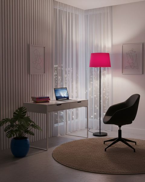 Modern Pink  And Black Torchiere