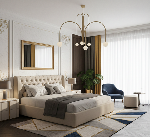 Modern Biege Branched Chandelier
