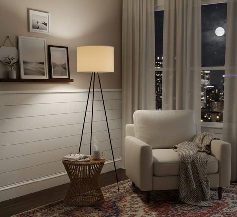 Minimalist Black Tripod floor lamp