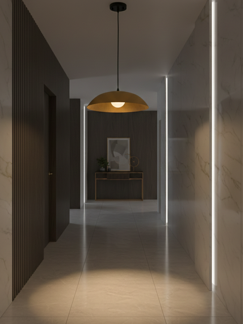 Modern Sandy Metal Shade Pendent