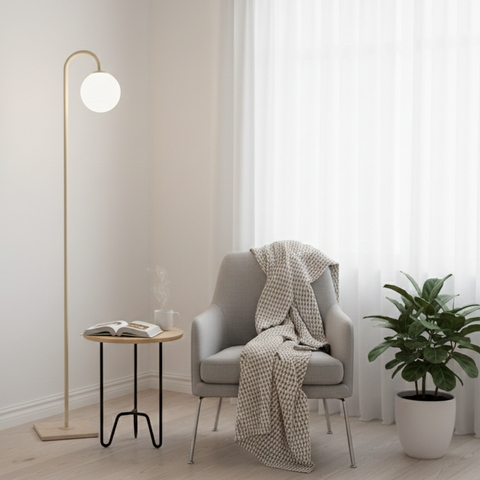 Modern Light Beige Floor Lamp