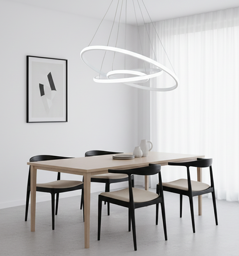 Modern White LED Spiral Chandelier