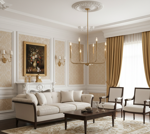 Modern Gold Branched Chandelier