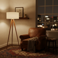 Boho Wooden Tripod Floor Lamp