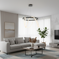 Modern Black LED Ring Chandelier