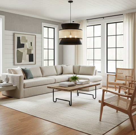 Modern Black & Beige Pendant Ceiling