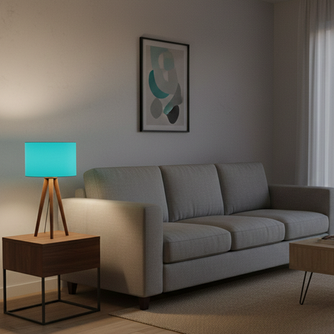 Modern Turqoise Tripod Table Lamp