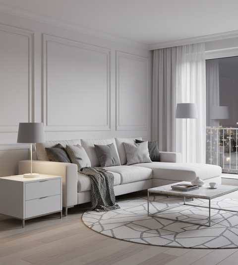 Modern Light Grey Table Lamp