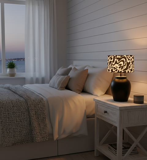 Black & White Pottery Table Lamp