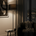 Modern All Black Torchiere