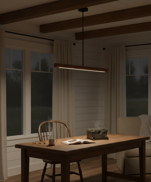 LED Wooden Track Pendant