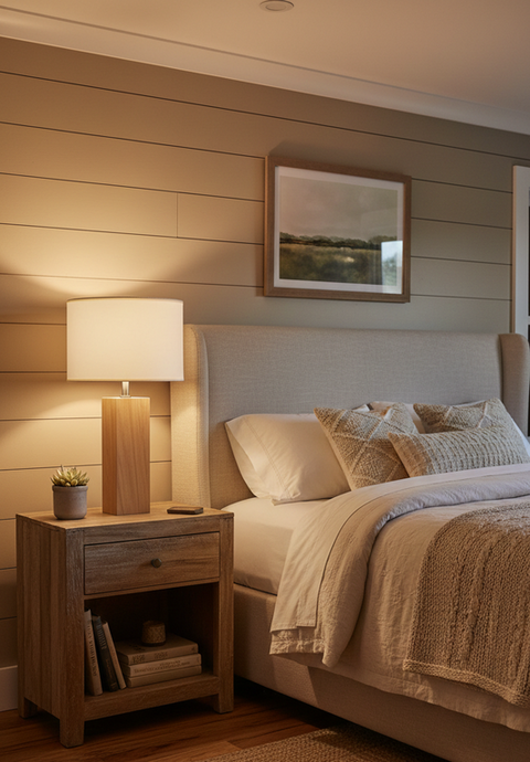 White and Beige Table Lamp