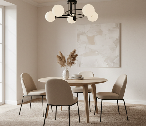 Modern Black & White branched Chandelier