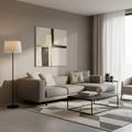 Modern Off-white And Black Torchiere