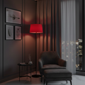 Modern Red And Black Torchiere