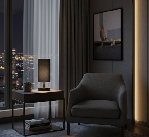 Black Cylinder Table Lamp