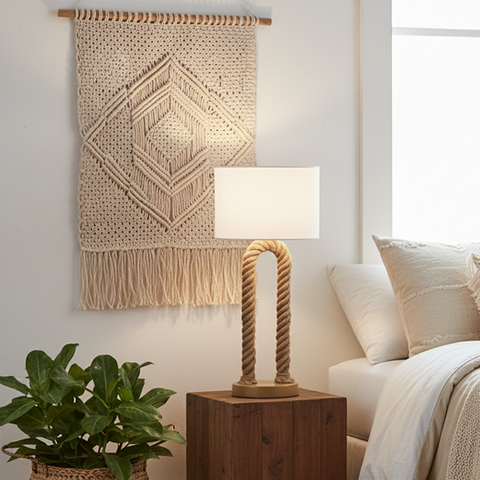 Boho Beige Table Lamp