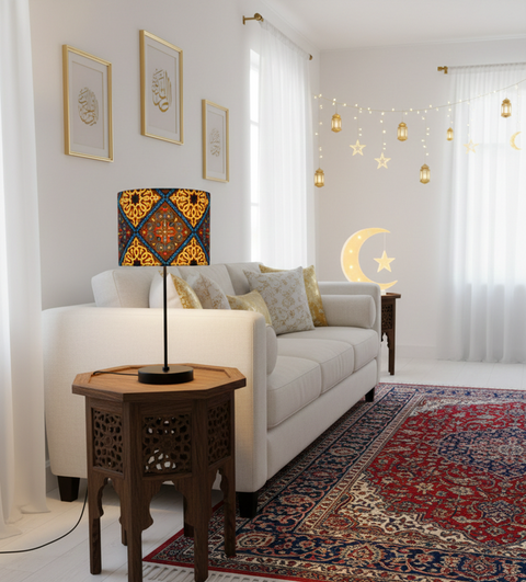 Printed Shaded Modern Table Lamp