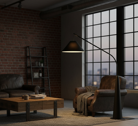 Industrial Black Floor Lamp