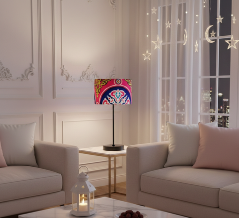 Printed Shaded Modern Table Lamp