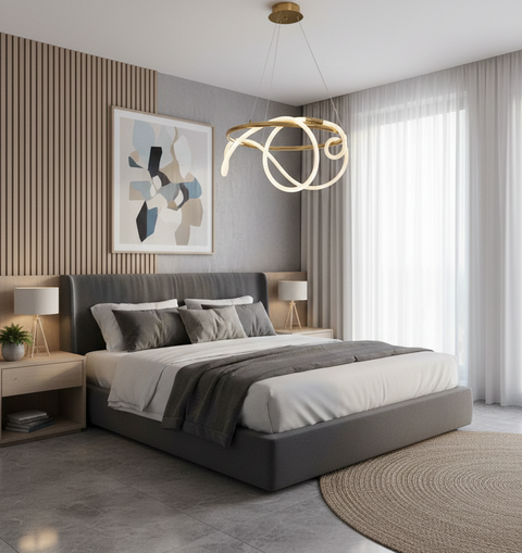 Modern Gold LED Ring Chandelier