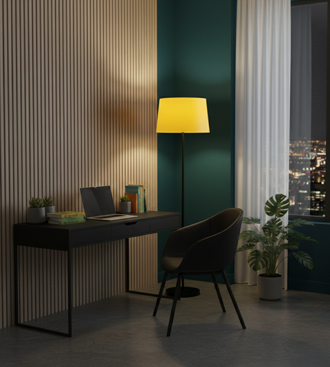 Modern Yellow And Black Torchiere
