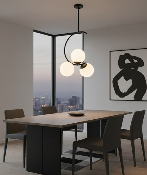 Stylish Curved Black Pendant Ceiling