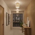 Boho Handcrafted Rattan Flush Mounted Ceiling