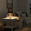 Stylish Black and Beige Wooden Table Lamp