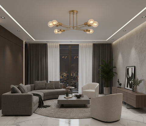 Islamic Gold Branched Chandelier