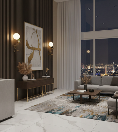 Contemporary Gold Wall Light