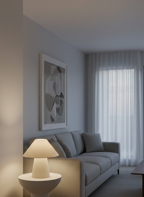 Minimalist White Fabric Lamp